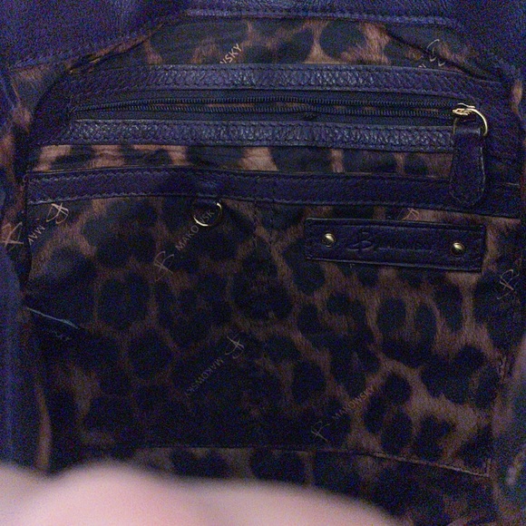 B. Makowsky Quilted Plum Grape Purple Leather Purse - Picture 10 of 14